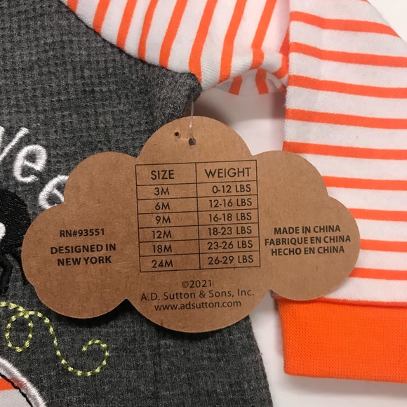 MY 1ST HALLOWEEN BABY FOOTSIE COSTUME & HAT SIZE 3 Months - Picture 4 of 6